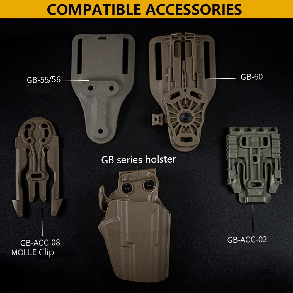 Tactical Gun Holster QLS Adapter Molle Quick Release Plate Holster Locking Fork System Kit Airsoft Belt Hunting Vest Accessories images - 6