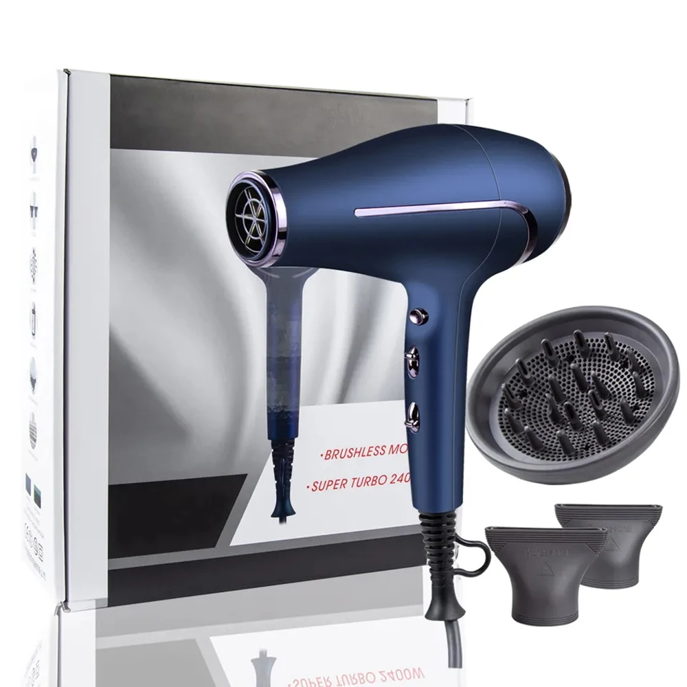 1800W Professional Negative Ions Hair Dryer Blowdryer for Salon High Speed Powerful Wind 6 Gears Low Noise Blower with 3 Nozzles 5