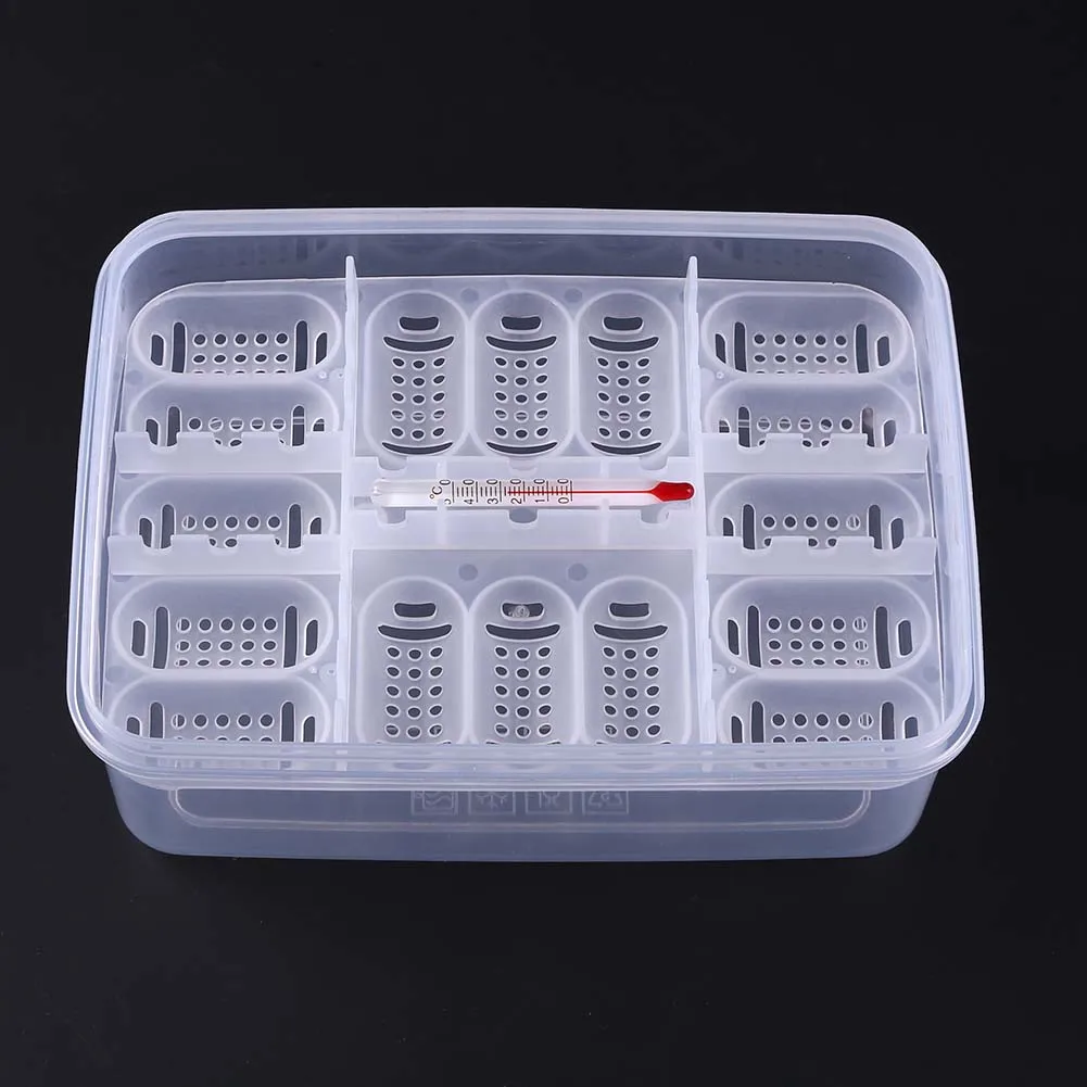 Plastic Reptiles Egg Incubator Tray Lizard Snake Eggs Hatcher Box Case 16 Grids