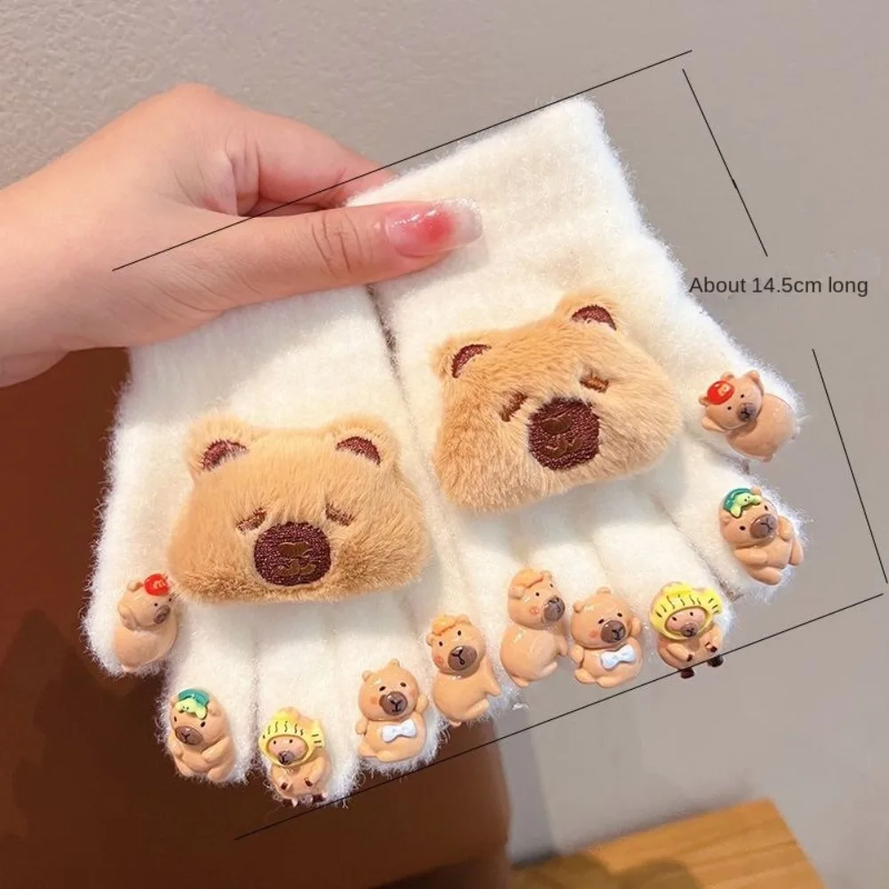 Thick Plush Kids Winter Gloves Five Finger Cold Proof