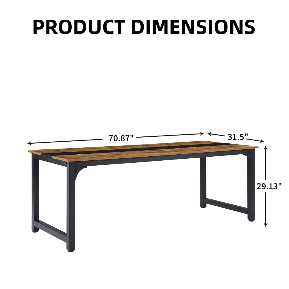 Computer Desk Large Office Desk,70.9 Inch Gaming Desks Writing Desks Work Desk for Home Office, Study, Modern Simple Wooden Desk 4