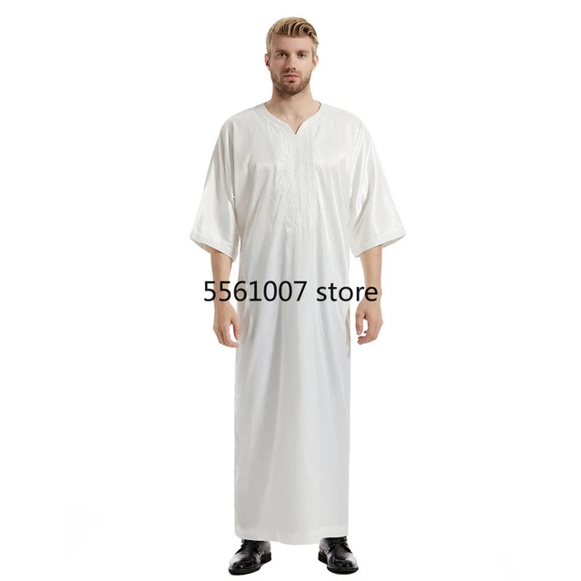 Cotton Linen Blend Men's Hooded Muslim Dresses Long Sleeve - Temu