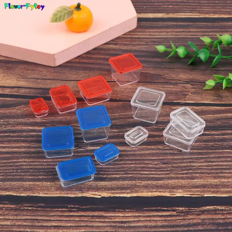 1/4pcs 1/12 Dollhouse Mini Fresh Keeping Box Lunch Box Model Kitchen Tableware Decoration 3