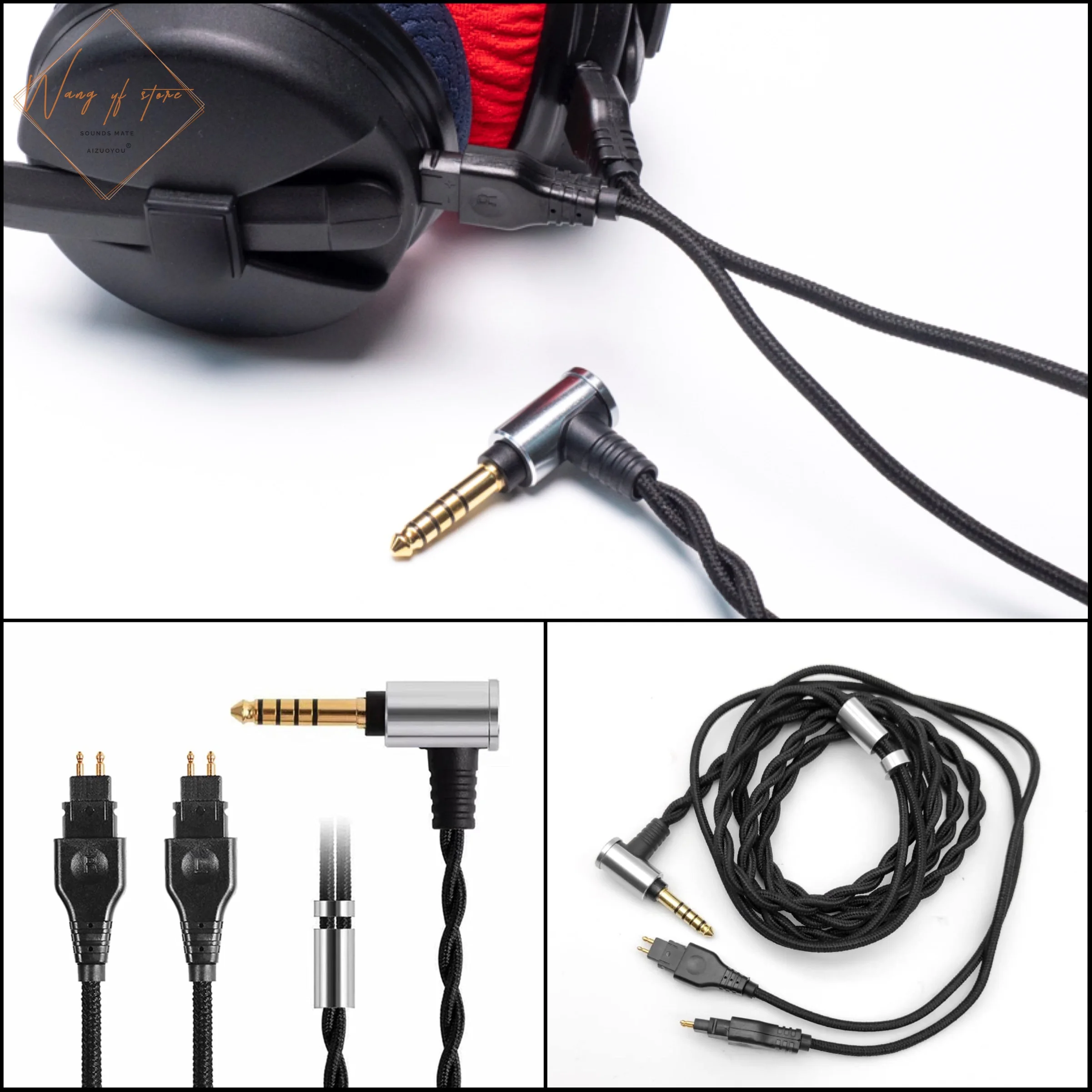 Hifiバランス型オーディオケーブルワイヤー,Sennheiser用,hd25