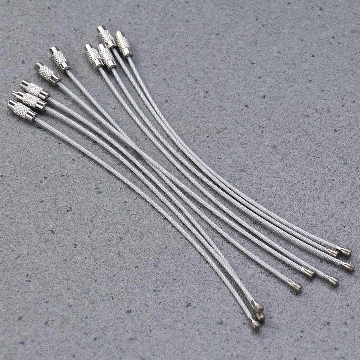

25 Pcs Heavy Stainless Steel Wire Rope DIY Handicraft Accessories Key Ring Loop