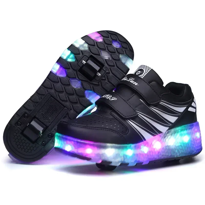 Zapatillas luminosas con ruedas LED para ninos y ninas zapatos de Patinaje con luces talla 27 43 AliExpress