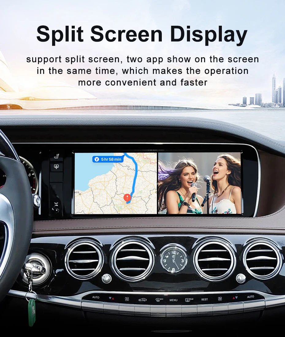 8Core Android14 Wireless Carplay Auto Car Video Player Multimedia Screen For Mer