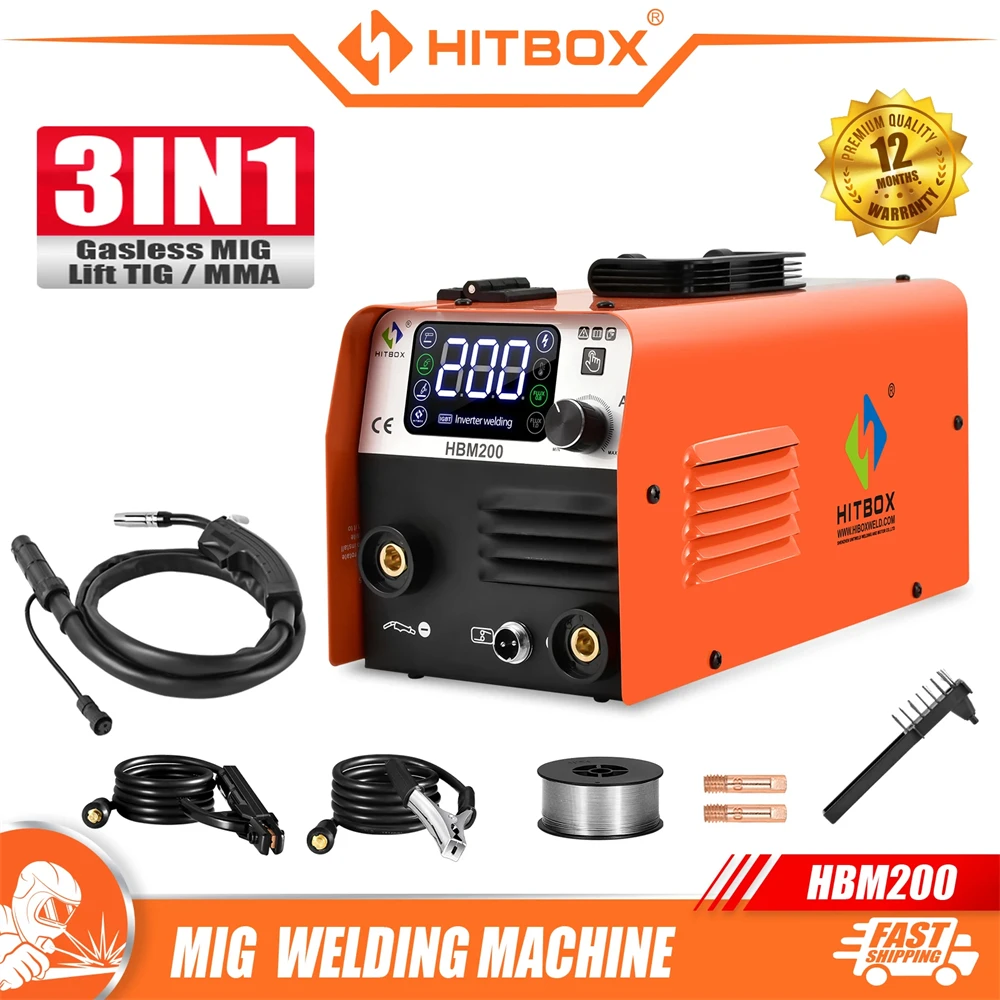 Welding Welders 3 in 1 Semi-automatic Machine For Gasless Soldering HBM200
