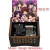 Anime CLANNAD Home Office Decoration Ornament Dango Daikazoku Black Wooden Music Box Metal Automatic Movement 5
