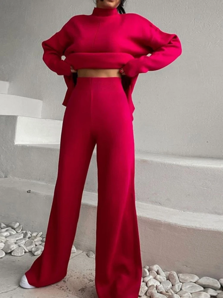 جديد بلوزه واسعه بهاينك بنطلون فضفاض شتوي ملابس قطعتين شتويه اناقه ازياء ترند