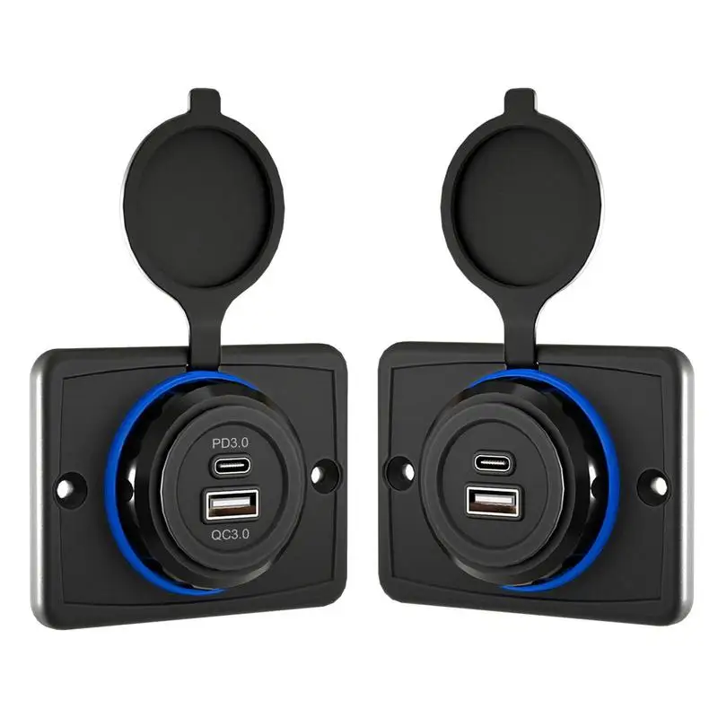 

Автомобильное зарядное устройство USB QC3.0, быстрая зарядка, автомобильное зарядное устройство, гнездо для быстрой зарядки PD USB C, адаптер 12 В, USB Розетка с переключателем питания