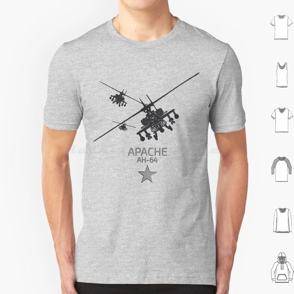 Apache Ah-64 Attacco Elicottero T Shirt Uomo Donna Bambini 6Xl Elicottero Attacco Ah 64 Ah 64 Aereo Air Force Airforce Apache
