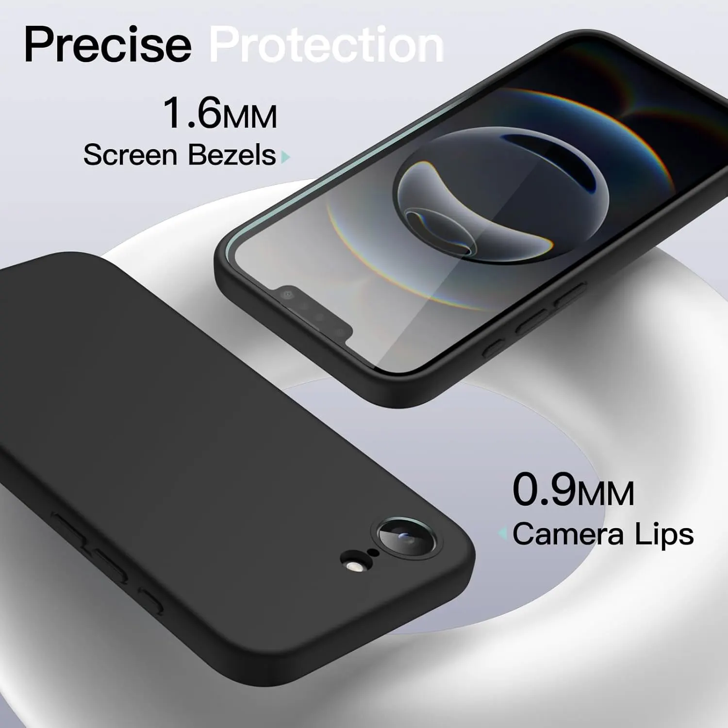 Elegant Matte Black Ultra Slim Phone Case with Full Camera Lens Protection