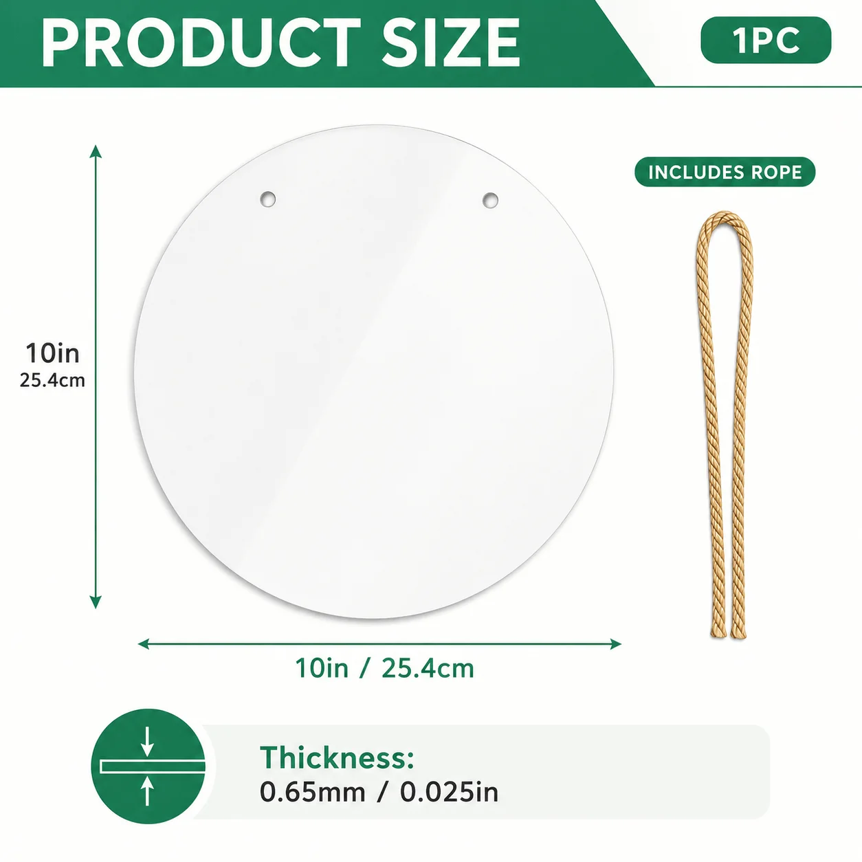1개 30cm 원형 MDF 나무 간판(로프 포함), 미완성 목재 걸이판, DIY 공예, 문걸이 및 홈데코용