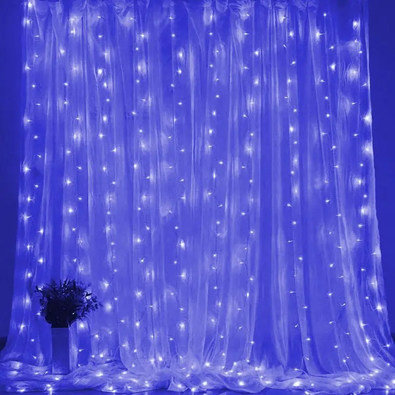 New Year 2025 USB Holiday Garland Bedroom Window Curtain String Light Xmas Party Decor Navidad Natal Christmas Home Decorations