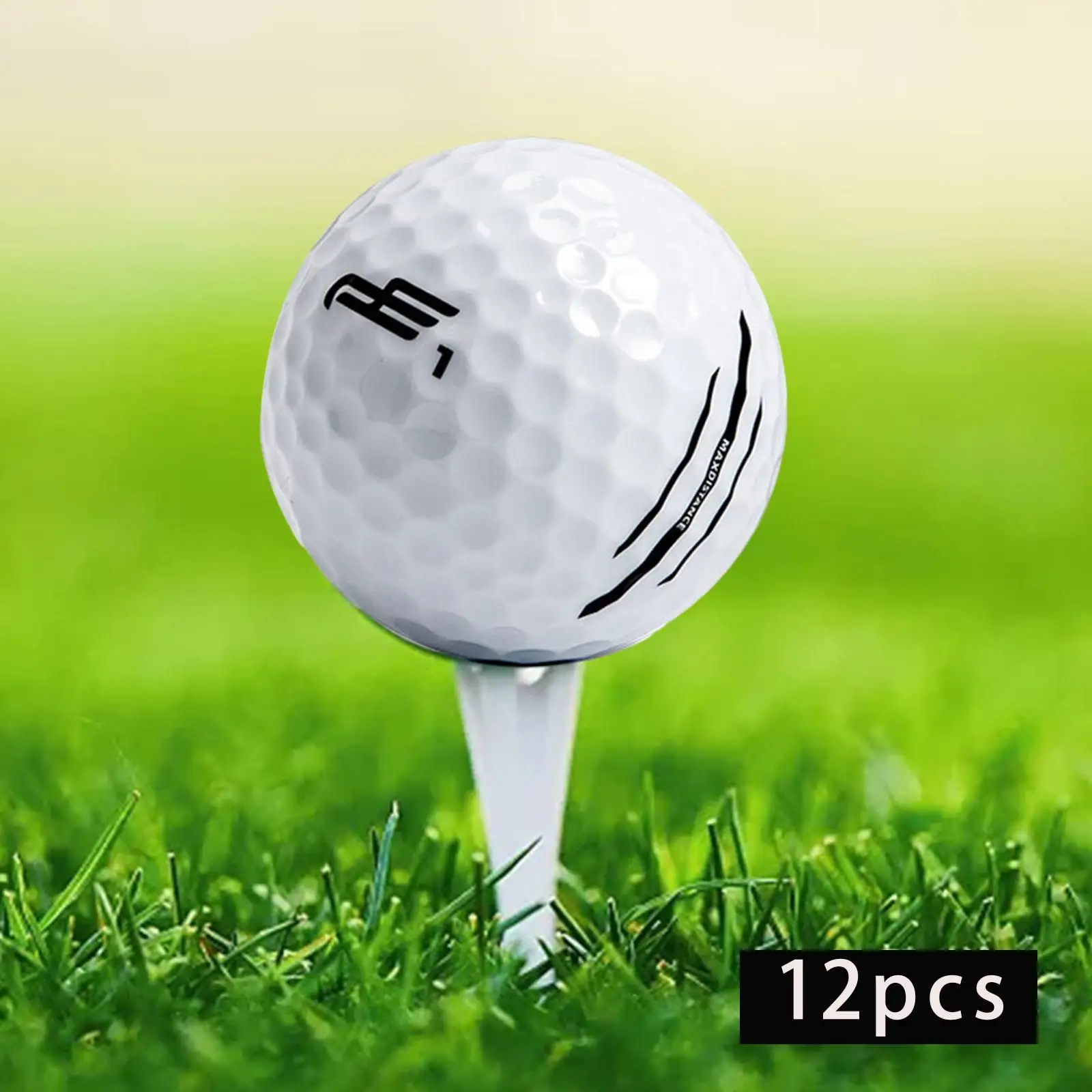 

12 Pieces Golf Balls Super Long Distance 2 Layers Golf Practice Balls for Indoor