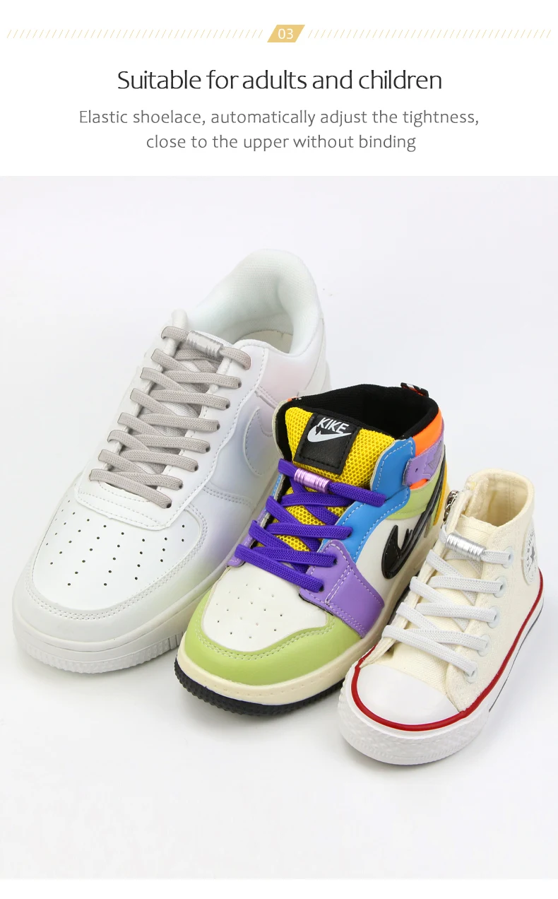 Lacci elastici con chiusura in metallo Scarpe senza lacci per scarpe da ginnastica per bambini e adulti Lacci pigri Taglia unica per tutte le scarpe_voghion.com