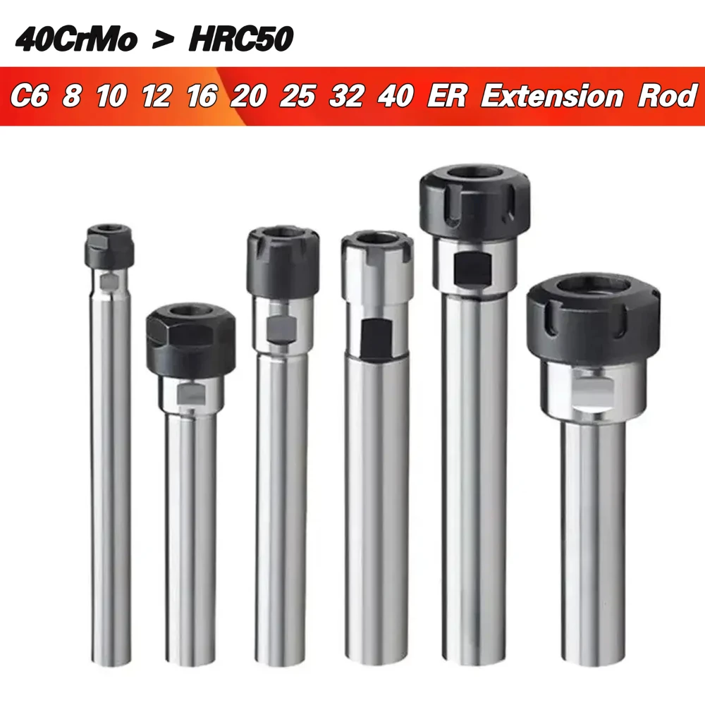 Collet Chuck Holder CNC Milling Lengthen Tool ER Extension Rod C8-C32 ER8-ER32 100 150L