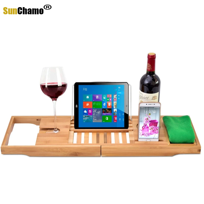 Retractable Bathtub Storage Rack Bath Shelf Bridge Tub Tools Accessories Wine Glass Book Holder Support Bar Alilife Bath Tray