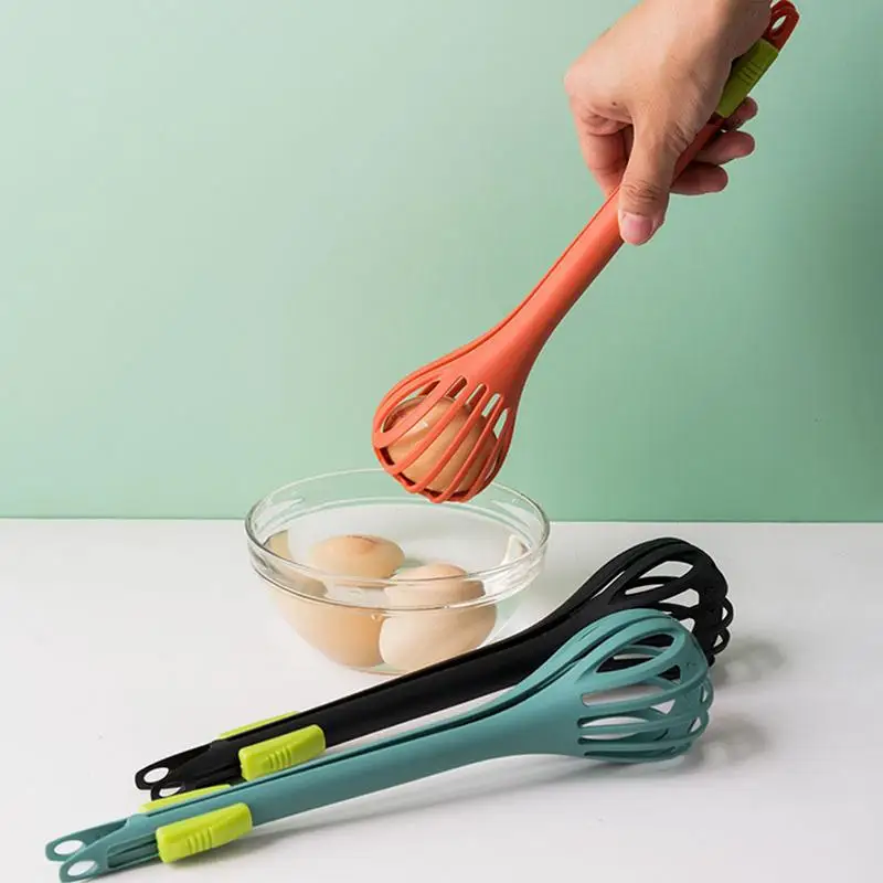 Egg Beater Whisk 2 in 1 Egg Mixer Egg Beater Kitchen Tongs Versatile Kitchen Tools Food Clip Hand Mixer Egg Whisk for Cooking