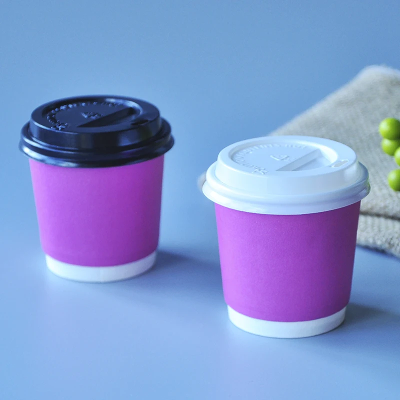 100pcs/pack 100ml 4oz Coffee Paper Cup Tasting Cup Disposable Color Corrugated Anti-scald Heat Insulation Water