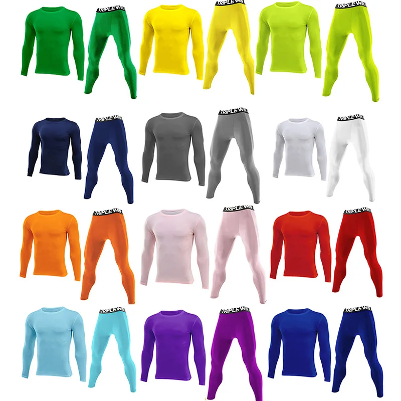 

Men Running Tracksuit Gym Jersey Leggings Basketball Football Fitness Tops Tight Pants Outdoor Sport Bottoming Clothes Set 02