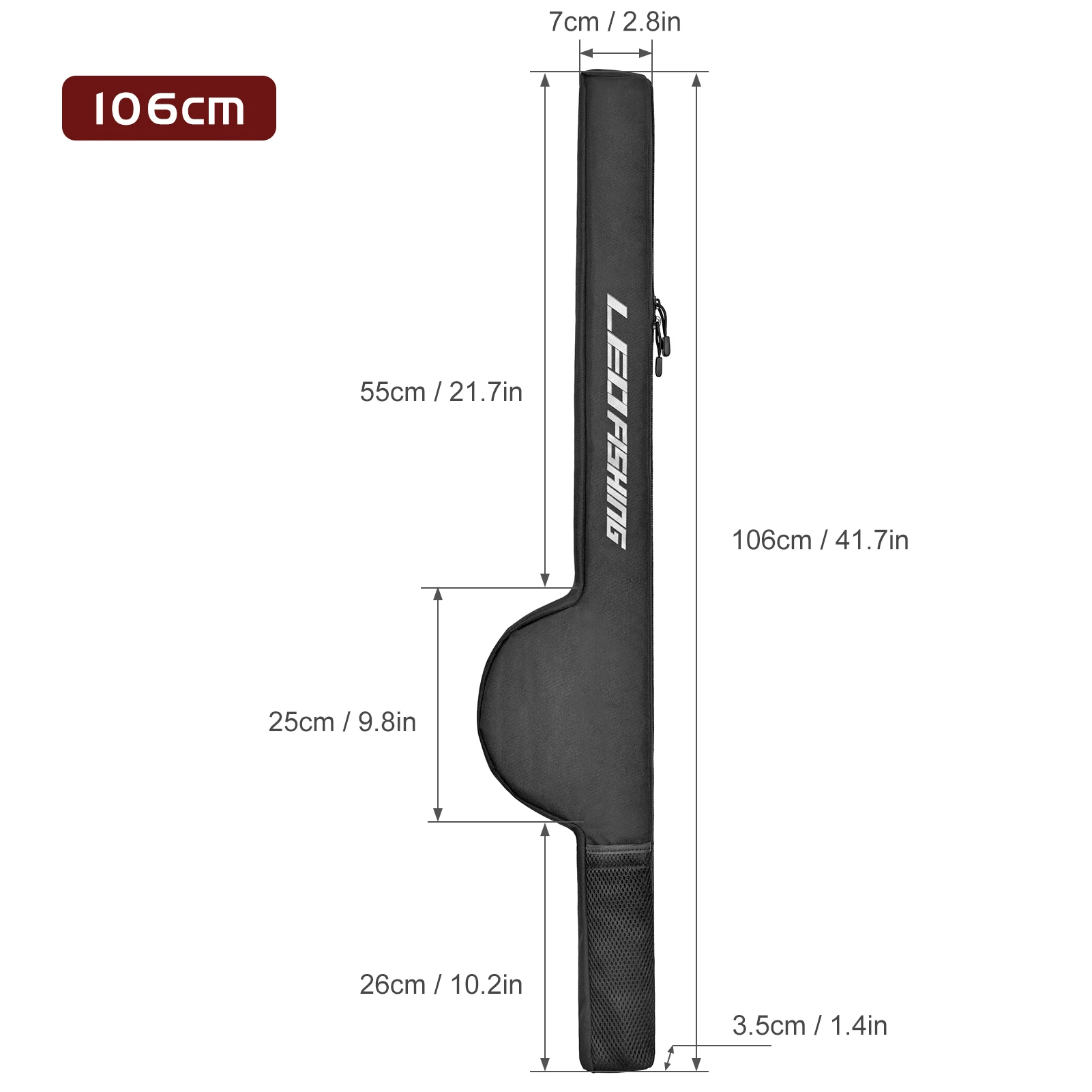 85cm/106cm/126cm Angelrute Rollen tasche Stange Schulter Aufbewahrung tasche tragbare Rute Tackle Werkzeug träger – Detail 16