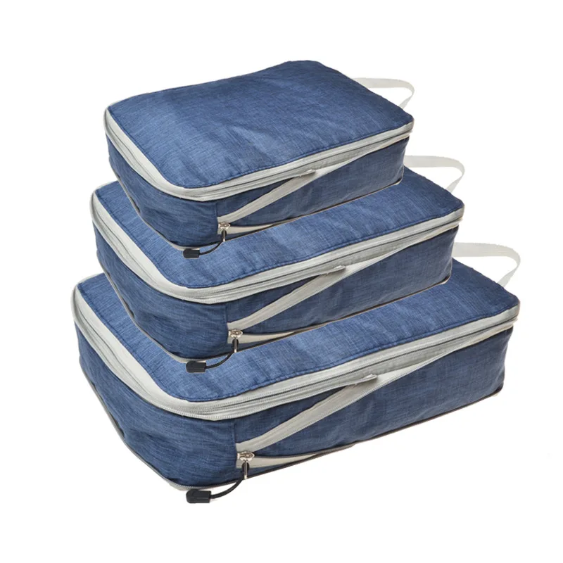 3-Piece Waterproof Packing Cube Set with Portable Handbag Storage Organizer