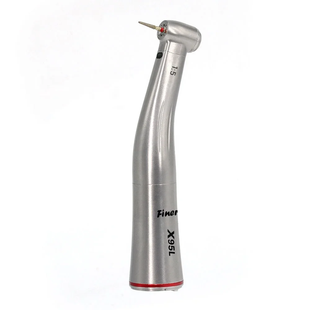 

red ring den tal fiber optical 1:5 speed increasing 5:1contra angle handpiece with four spray and stainless body for micro motor