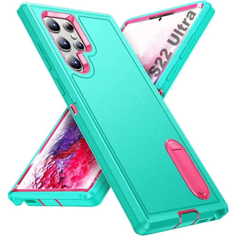 Military Grade Dual-Stand Shockproof Matte Phone Cover