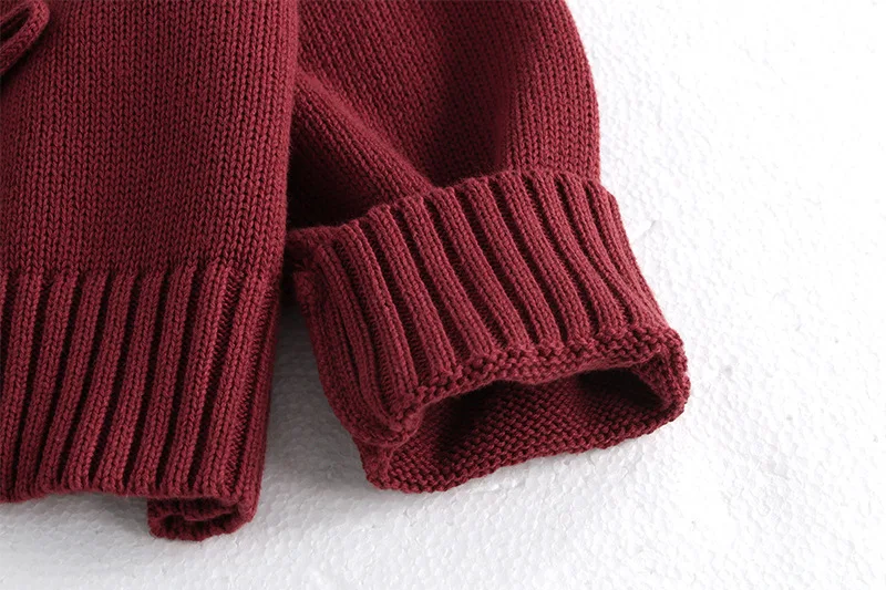 2023 Neujahr gestrickter Kinderpullover 2–7 Jahre, langärmelig, rote Pulloverjacke für Mädchen, koreanischer Stil, Strickjacke für Kinder – Detail 11