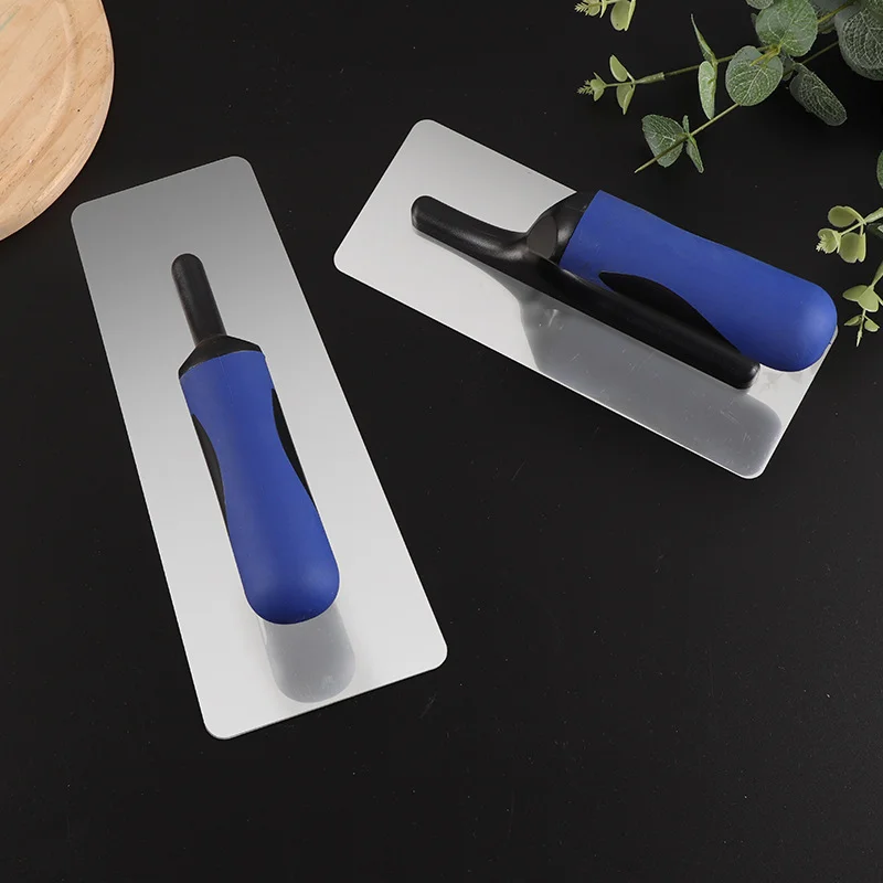 Concrete Finishing Float Trowel 1pc 20*8cm Stainless Steel Blue Plastic Handle For Construction Cleaning Tool plastering trowel