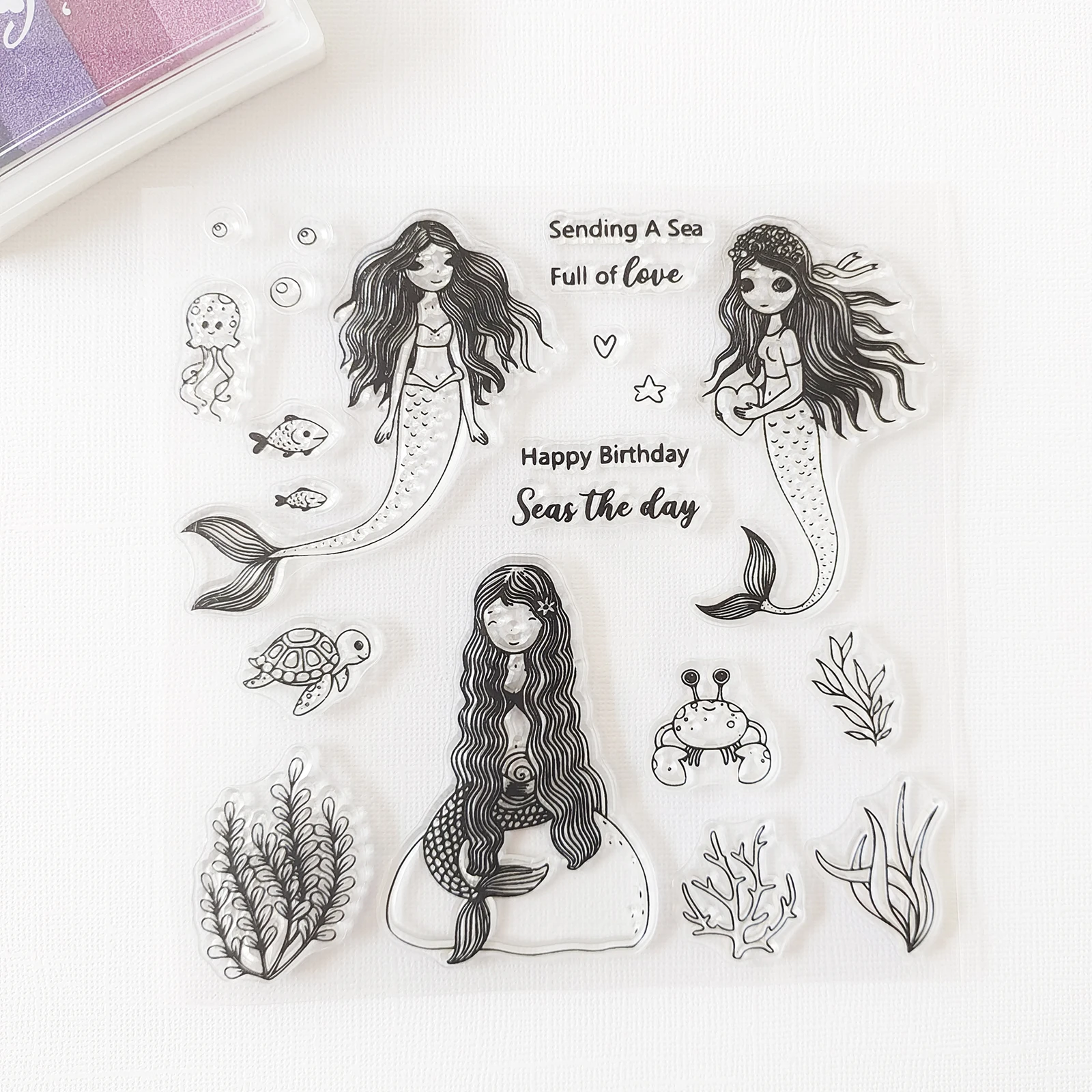 

AZSG Mermaid | Birthday Wishes Clear Stamps/Seals DIY Scrapbooking/ Fun Card Making/Album Decorative Stamp Crafts