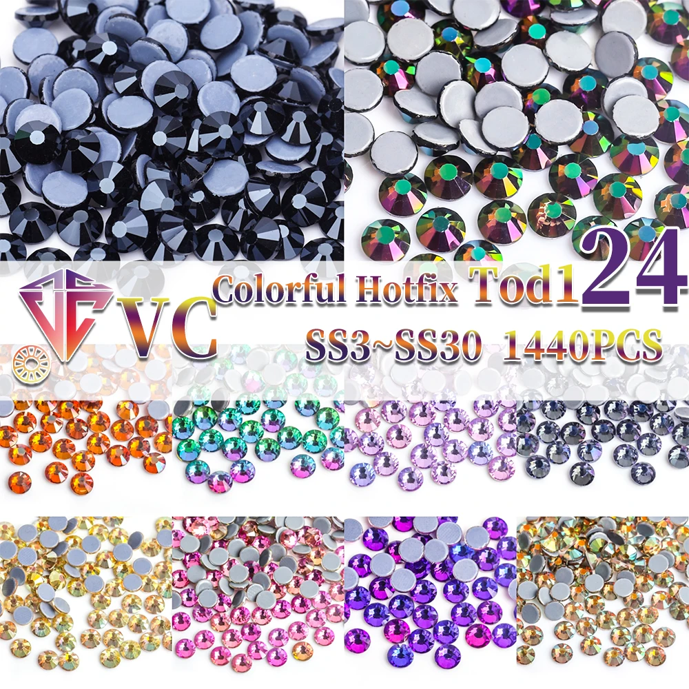 Qualità Vc Tutto Nuovo Cristallo Viola/Metallo Strass Hotfix Strass Di Vetro Ferro Su Pietra Per Nail Art Cucito E Decorazione Del Tessuto