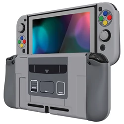 플레이비탈 알터그립 인체공학적 커버, 엄지 그립이 있는 닌텐도 스위치용 도킹 가능한 보호 케이스-SFC SNES 클래식 EU 스타일