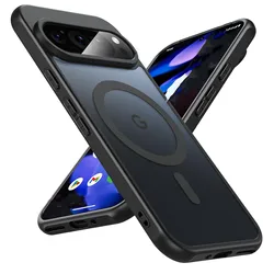 Custodia per ricarica wireless magnetica avanzata con retro opaco antiurto per Google Pixel 9 Pro XL