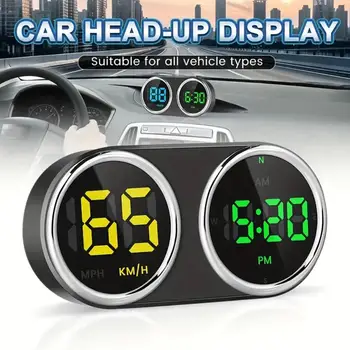 HUD per Auto con Tachimetro Digitale, Orologio, Allarme di Eccesso di Velocità, Display a 7 Colori, Plug and Play, Accessori Auto Universali