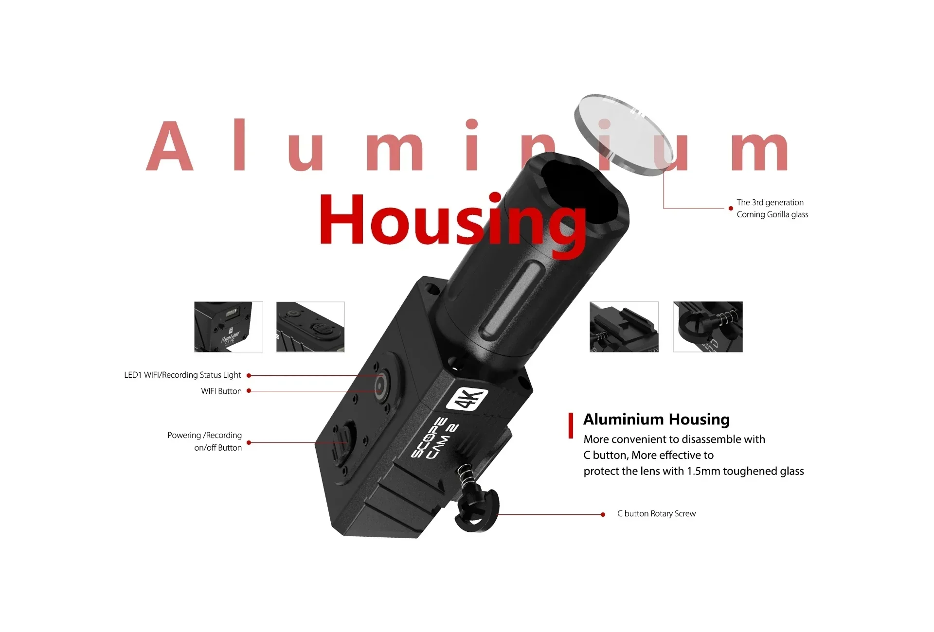 RunCam Scope Cam 2 4K Airsoft Camera Digital Zoom Customized