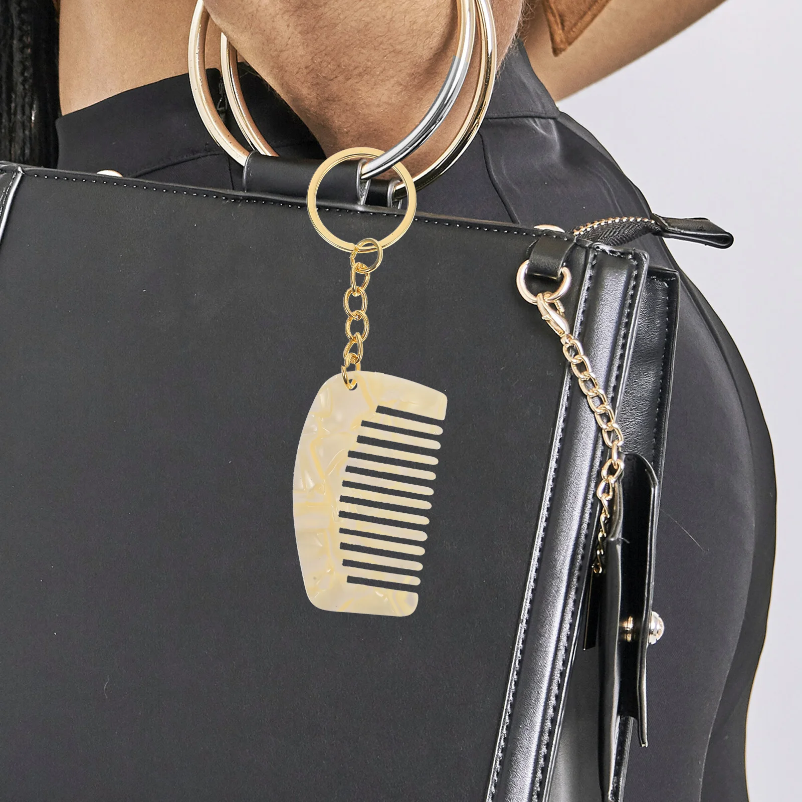 

2pcs Comb Keychains Wide Tooth Comb Small Comb Travel Comb Pocket Comb Keyring