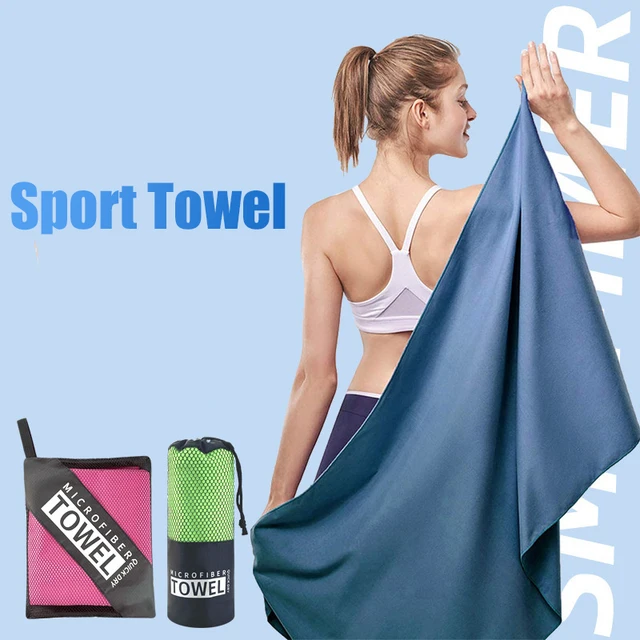 40x80CM Blue Grey Green Orange Swimming Gym Fitness Camping Running Beach Washcloth Towels Quick-Drying Sports Towel 3