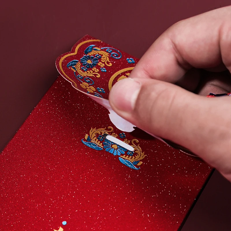 Kraft Paper Envelopes 5pcs Wedding Red Envelope with Tassel Double Happiness Paper Envelopes Lucky Money Bag