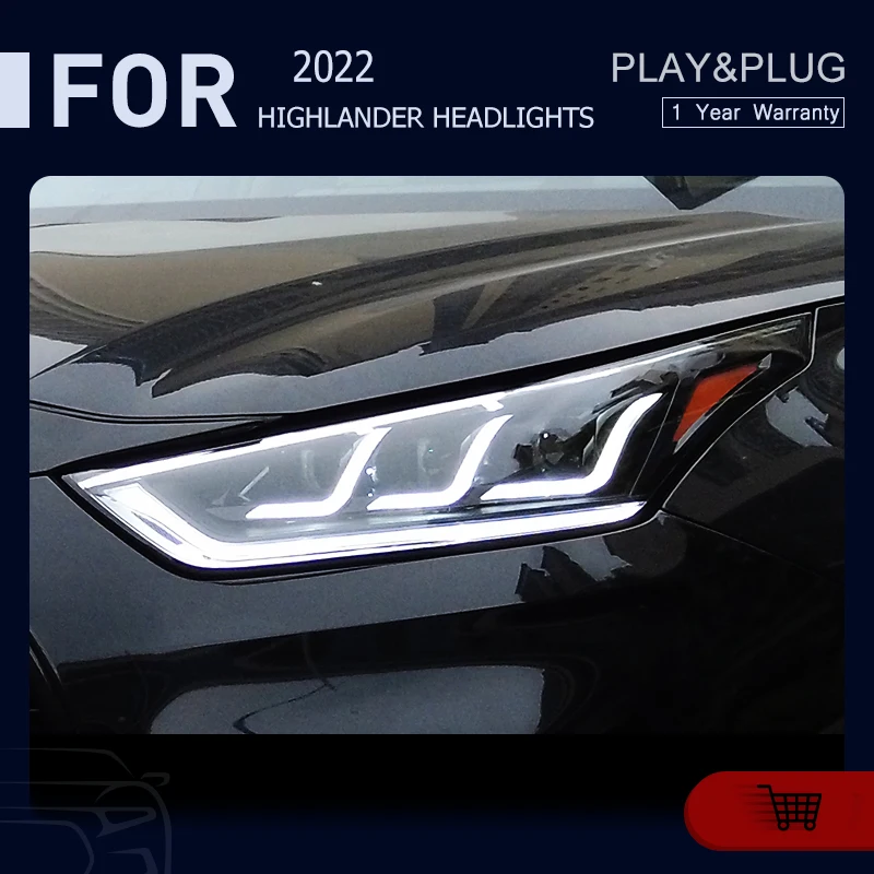 

Автомобильные фары для Toyota Highlander Kluger 2022, линзы для передней фары, фотолампы, детали DRL, сигнал поворота, ангельские глазки, автомобильные