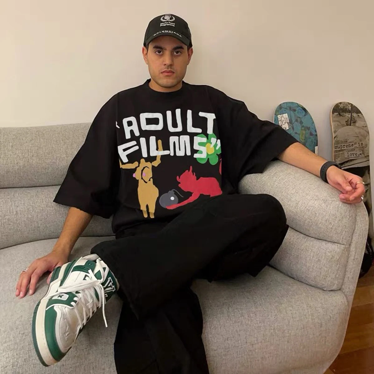 

Cooocoll KANYE CPFM Niche Style Fashion Tide Brand Foam Graphic Summer High Streetwear Men Tops Tee Oversize T Shirt For Men