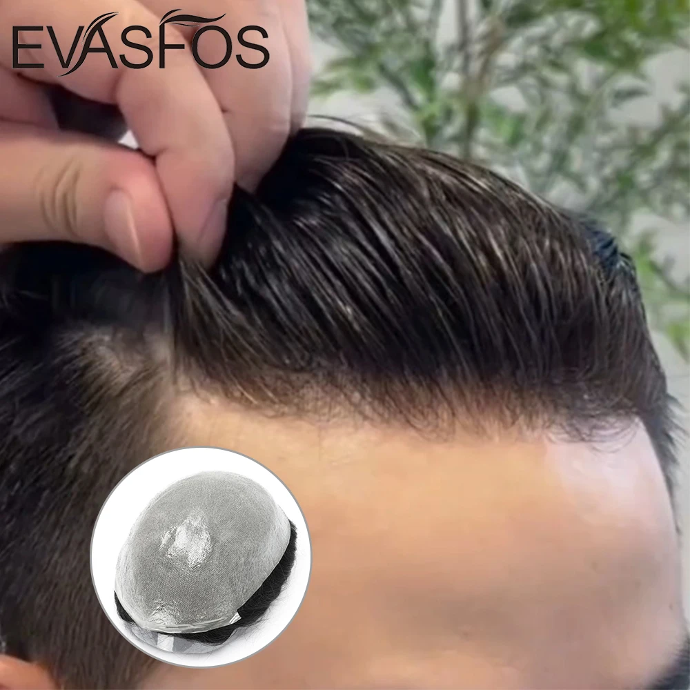 Perruque de prothèse capillaire pour hommes, nœuds invisibles, 0.03mm, peau Ultra fine, remplacement de cheveux, toupet, système capillaire naturel pour hommes 1 Perruque de prothèse capillaire pour hommes, nœuds invisibles, 0.03mm, peau Ultra fine, remplacement de cheveux, toupet, système capillaire naturel pour hommes 1
