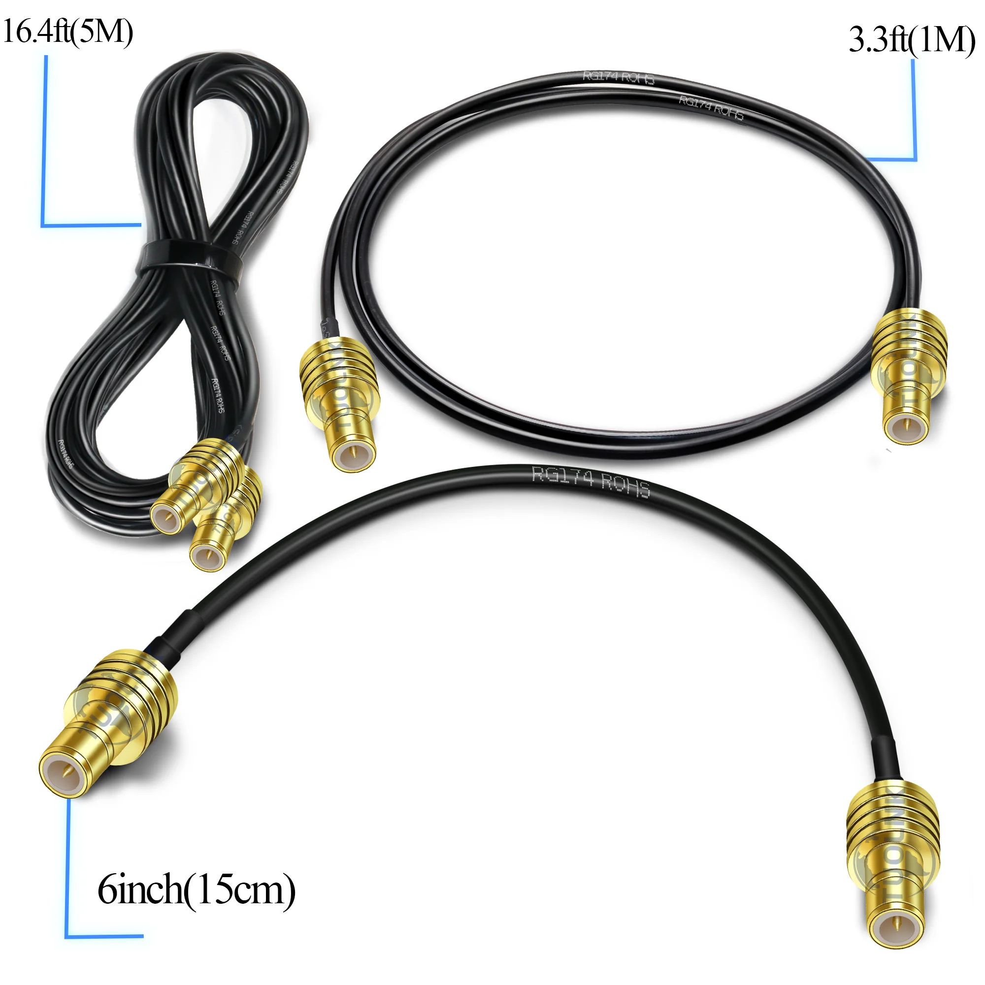 RG174 Coax Cable SMB Male to Female Right Angle Connector Cable for Sirius Satellite Radio Home Car Radio Stereo Receiver Tuner