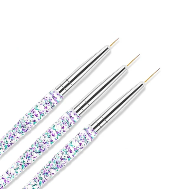 3Pcs Acrylic French Stripe Nail Art Liner Brush Set 3D Tips Manicuring  Ultra-thin Line Drawing Pen UV Gel Brushes Painting Tools - AliExpress