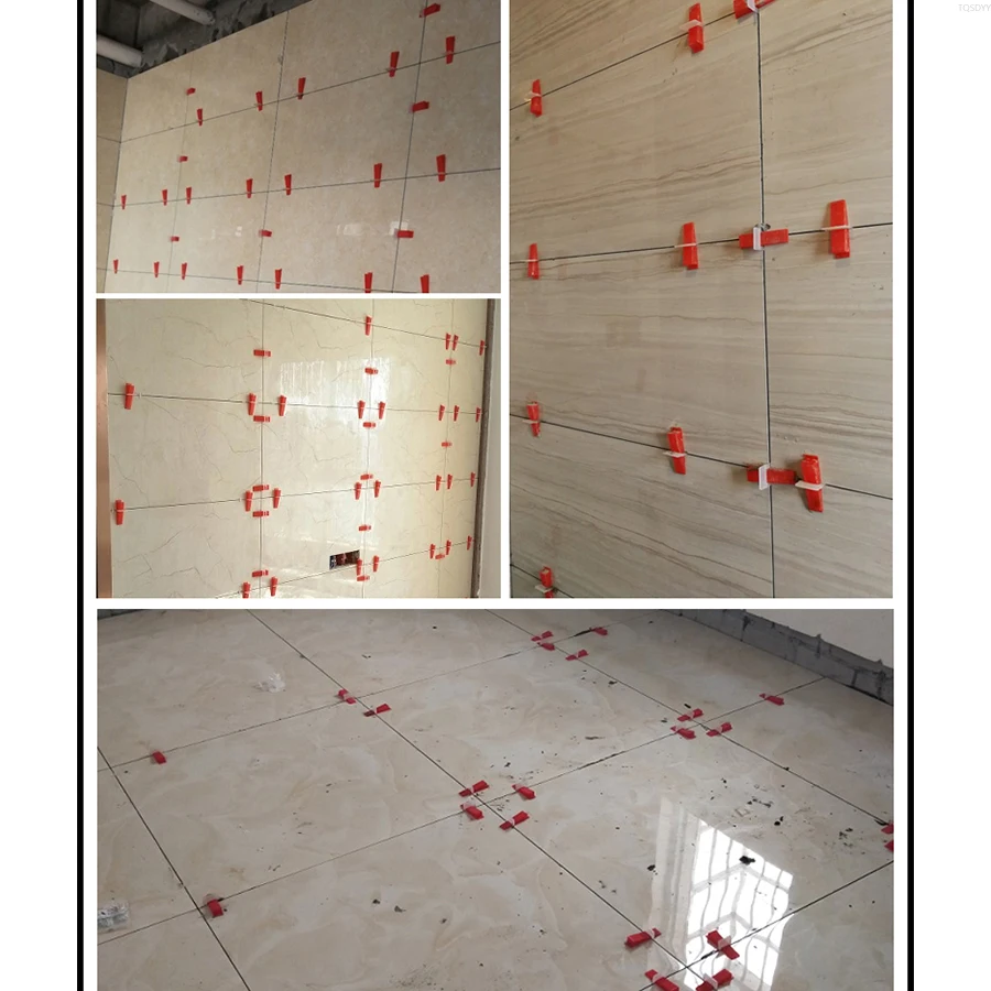 100-300pcs Reusable Tile Leveling System Clips Spacers Ceramic Wedges Insert for Tiling Floor Wall Carrelage Construction Tools