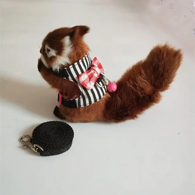 Pet Chest Strap Striped Hamster Rabbit Bow-knot Harness Vest Leash Traction Rope Ferrets Rats Chest Strap Small Pet Leashes 4