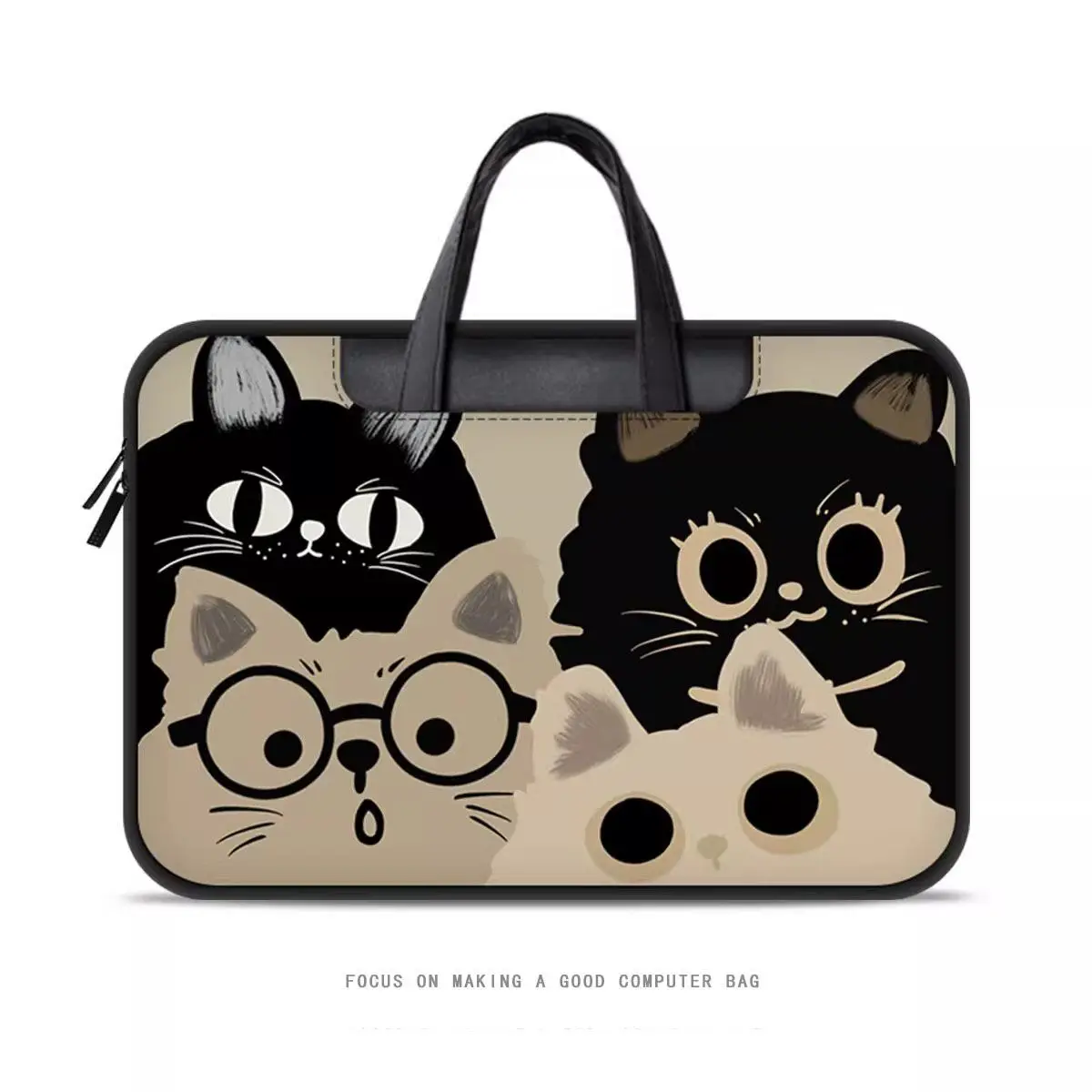 Computer Bag Original Big Face Cat Cartoon 12/13.3/14/15.6/16 Inch ...