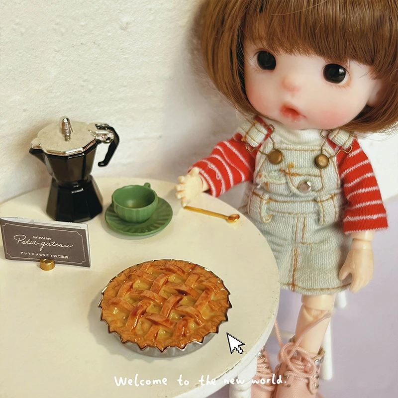 1Pcs 1/12 Dollhouse Accessories Miniatures Apple Pie Mini Pizza Food Model Toy for Doll House Decoration 3